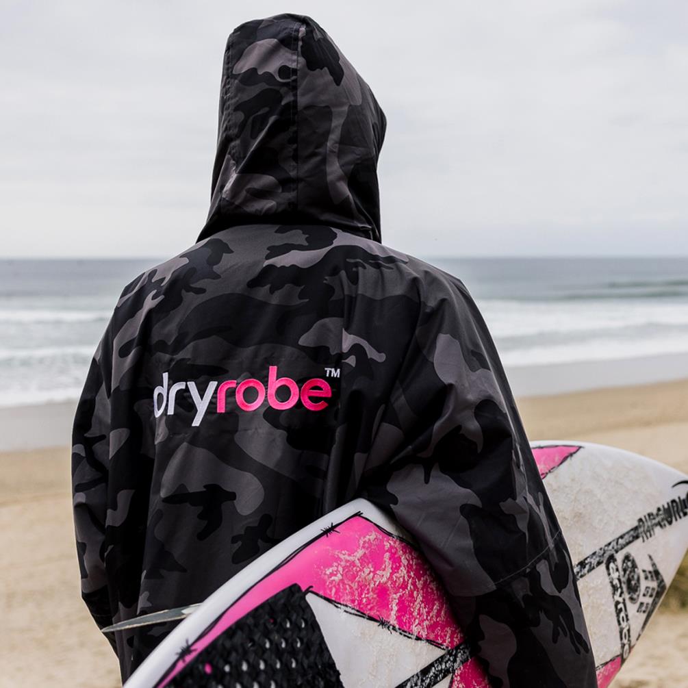 dryrobe Advance Long Sleeve Changing Robe - Black Camo / Pink Extra Image 8